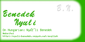 benedek nyuli business card